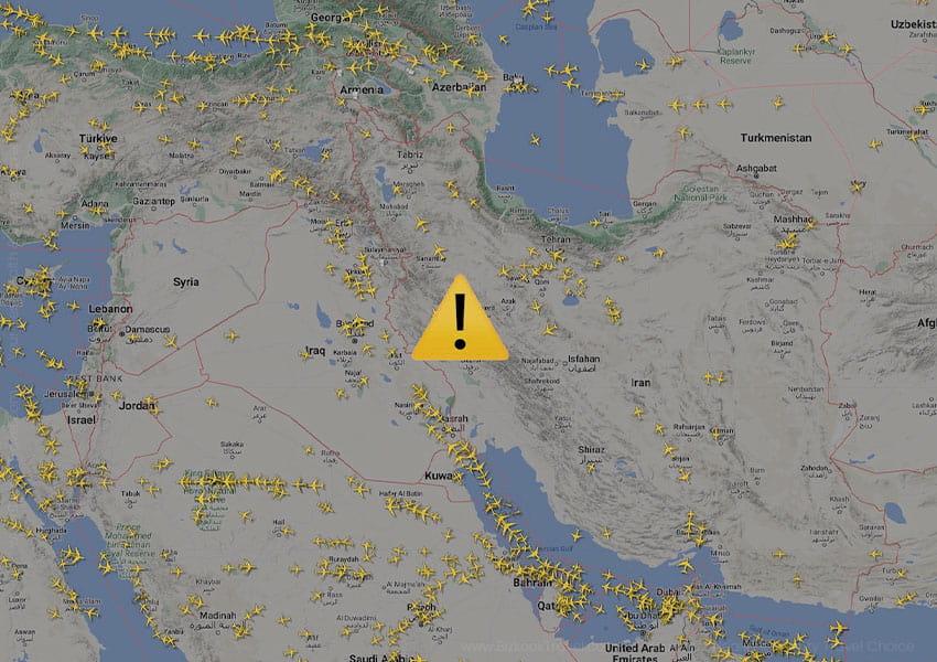 Airspace in the Middle East is closed